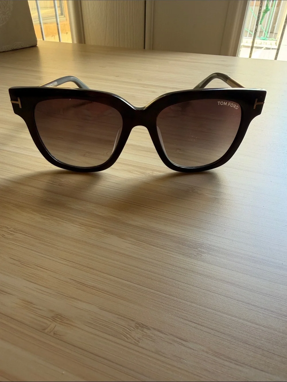 Tom Ford Tracy TF436-F 56K Oversized Brown Gradient Sunglasses + Case
